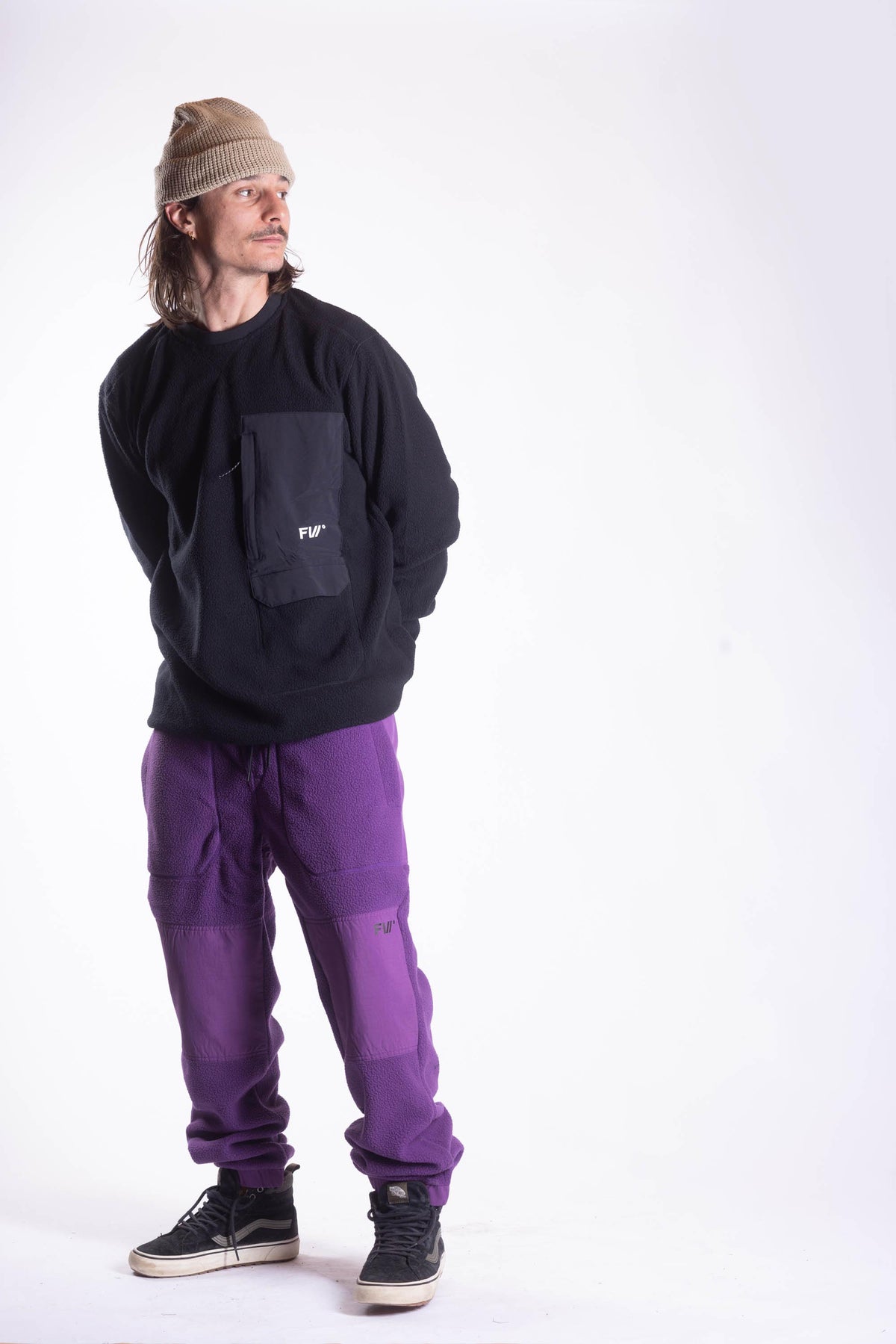Sherpa Fleece Crew - Jet Black