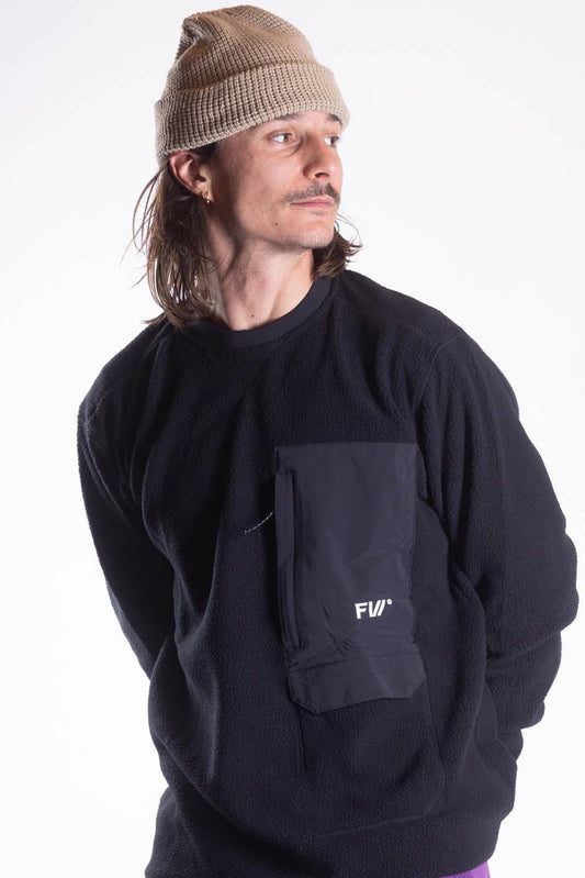 Sherpa Fleece Crew – Jet Black