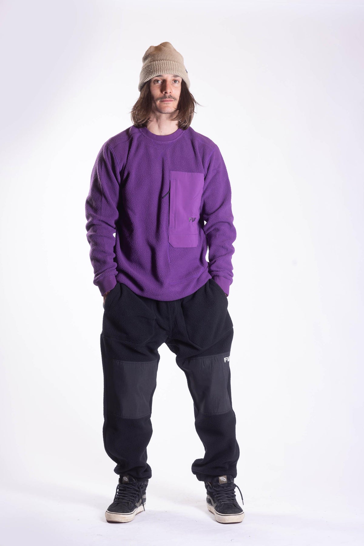 Sherpa Fleece Crew - Deep Purple