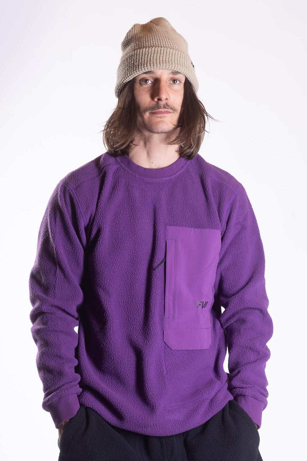 Sherpa Fleece Crew – Deep Purple